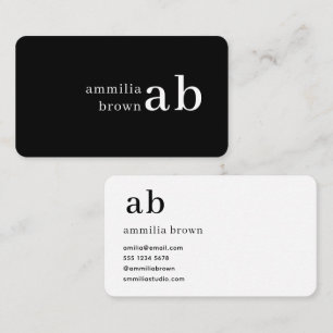 monogram Retrotypografie minimalistisch Visitekaartje