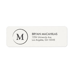 Monogram Return Address Label