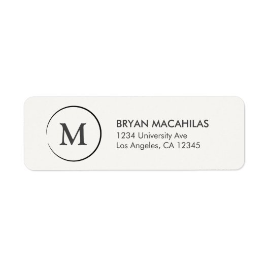 Monogram Return Address Label (Voorkant)