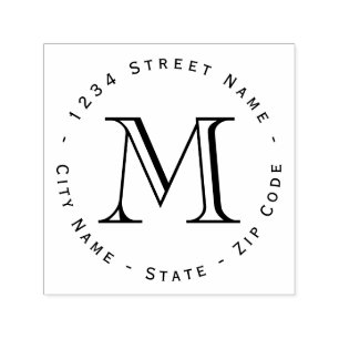 Monogram Return Address Self-Inking Stamp Zelfinktende Stempel