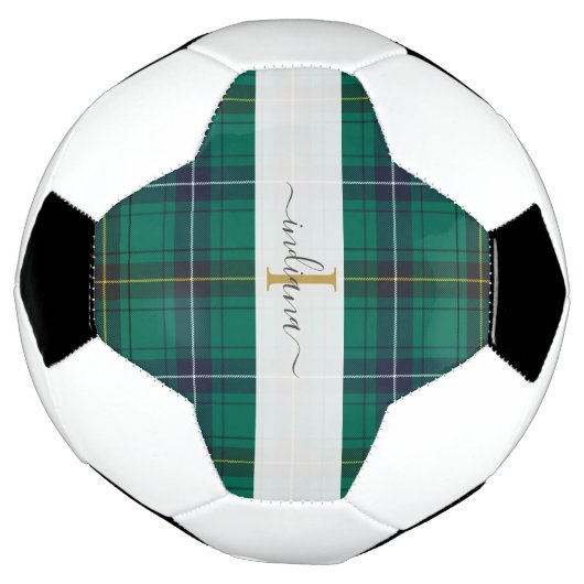 Monogram ritssluiter Manuscript Naam Tartan Voetbal (Gedraaid)