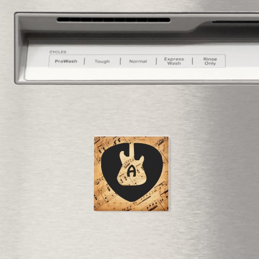 Monogram Rock en Roll Guitar Sound Wave  Magneet (Insitu (Vaatwasser))