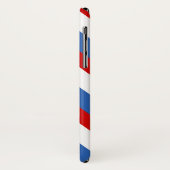 Monogram rode blauwe en witte strepen Case-Mate iPhone case (Achterkant/links)