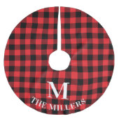 Monogram rode buffelplaat kerstboom rok (Voorkant)