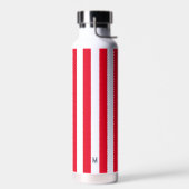 Monogram rode Cabana Stripe & gepersonaliseerde ma Waterfles (Links)