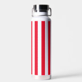 Monogram rode Cabana Stripe & gepersonaliseerde ma Waterfles (Achterkant)