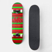 Monogram, rode draak op groen metaaleffect skateboard (Voorkant)