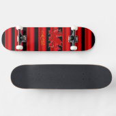 Monogram rode draak, rode metalen effectsband skateboard (Horizontaal)