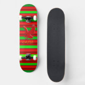 Monogram, Rode Eagle logo op groen metaaleffect Skateboard (Voorkant)