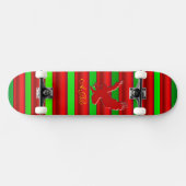 Monogram, Rode Eagle logo op groen metaaleffect Skateboard (Horizontaal)