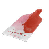 Monogram rode en roze Waterverf Snijplank (Hoek)