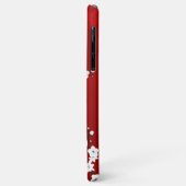 Monogram rode en witte kers bloesem Case-Mate iPhone case (Achterkant/links)
