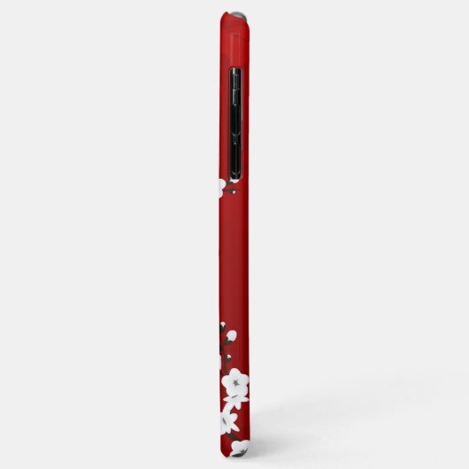 Monogram rode en witte kers bloesem Case-Mate iPhone case (Achterkant/links)