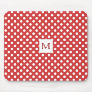 Monogram: Rode en witte poka-Dot Mousepad Muismat
