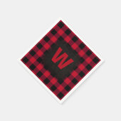 Monogram rode en zwarte Buffalo-cheque Servetten (Hoek)