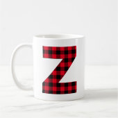 Monogram rode en zwarte buffelplaat koffiemok (Links)