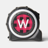 Monogram rode en zwarte buffelplaat rolmaat (Voorkant)