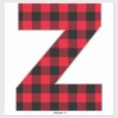 Monogram rode en zwarte buffelplaat sticker (Vel)