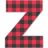 Monogram rode en zwarte buffelplaat sticker (Voorkant)