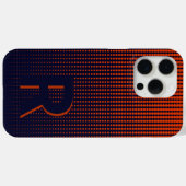 Monogram Rode Halftone Moderne Initiaal Gepersonal Case-Mate iPhone Case (Achterkant (horizontaal))