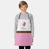 Monogram rode hartsnijtaart schort (Gedragen)