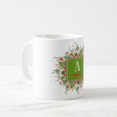 Monogram Rode Kerst elegante letter Koffie Mok (Voorkant links)