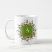 Monogram Rode Kerstbrief fotoKoffie Mok (Links)