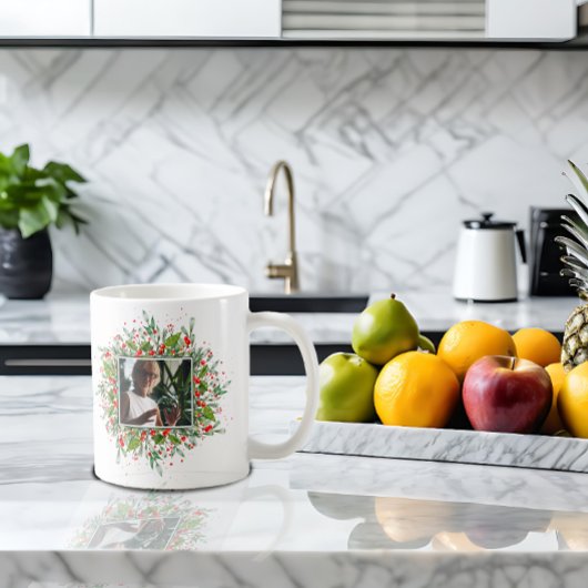 Monogram Rode Kerstbrief fotoKoffie Mok