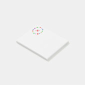 Monogram rode, kleurrijke geometrische cirkelkunst post-it® notes (Schuin)