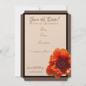 Monogram rode papavervleugels save the date (Achterkant)