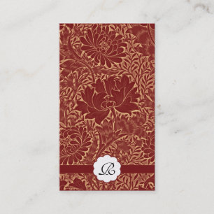 monogram rode retro-visitekaartjes visitekaartje