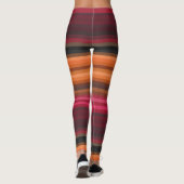 Monogram rode roze Oranje bruine grijze stapjes Leggings (Achterkant)