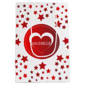 Monogram rode sterren en hart medium cadeauzakje (Achterkant)