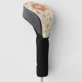  monogram rode tulpen en hydrangea golfheadcover (Schuin)
