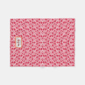 Monogram rode Valentijn hartpatroon Fleece Deken (Voorkant (Horizontaal))