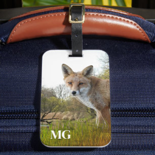Monogram Rode Vos Natuur en Wilde Dieren Bagagelabel
