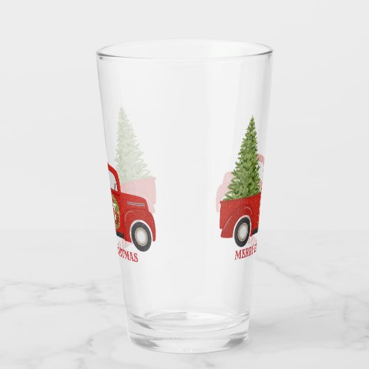 Monogram  Rode Vracht met kerstboom Glas (Rechts)