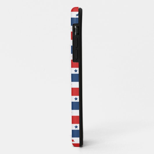 Monogram rode witte blauwe patriottische sterren Case-Mate iPhone case (Achterkant/links)