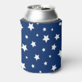 Monogram rode witte en blauwe patriottische sterre blikjeskoeler (Blikje Achterkant)