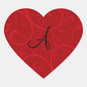 Monogram rode zeugen hart sticker