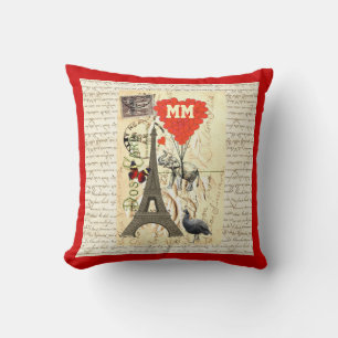 Monogram Romantisch  hart Kussen