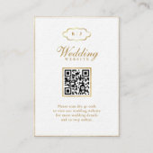 MONOGRAM ROMANTISCHE KALLIGRAFIE QR CODE BRUILOFT INFORMATIEKAARTJE (Voorkant)