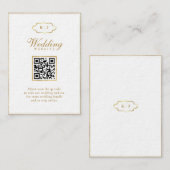 MONOGRAM ROMANTISCHE KALLIGRAFIE QR CODE BRUILOFT INFORMATIEKAARTJE (Voorkant / Achterkant)
