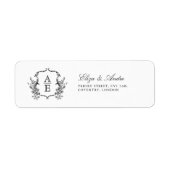 Monogram rond zwart-wit etiket (Voorkant)