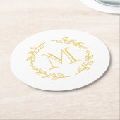  monogram ronde kartonnen onderzetter (Gebogen)