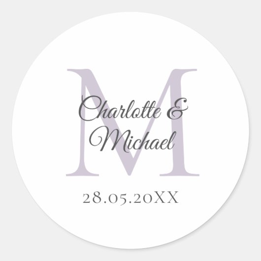 Monogram   ronde sticker (Voorkant)