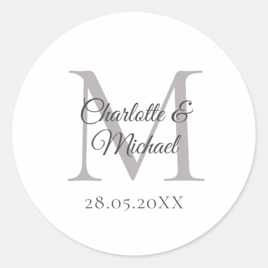 Monogram   ronde sticker (Voorkant)