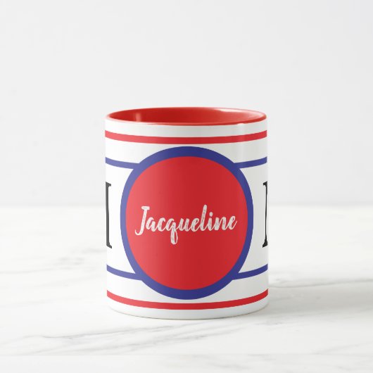 Monogram Rood Blauw Mok (Midden)