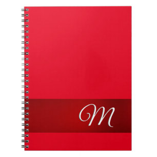 Monogram Rood Eenvoudig Elegant Minimalistische Ca Notitieboek