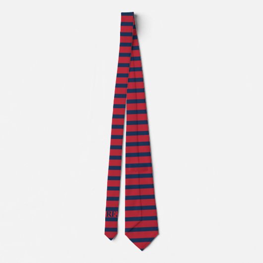 Monogram rood en blauw stropdas (Achterkant)